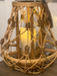 Rattan Candle Lantern with Rope Handle