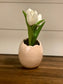 Real-Touch White Tulips in Iridescent Vase - Blush