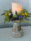 Pillar Candle Holder with Charming Mix of Sustainable Materials