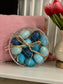 Set of 12 Beautiful Blue Eggs in Charming Metal Basket