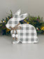 Checkerboard Bunny with Bow and Beads