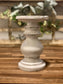 White Resin Distressed Candlestick