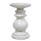 White Resin Distressed Candlestick