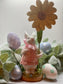 Sweet Bunny Holding Large Daisy With Beautiful Glitter Shimmer Finish