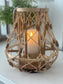 Rattan Candle Lantern with Rope Handle